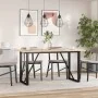 Mesa de comedor marco O madera maciza pino acero 160x80x75,5 cm by , Kitchen and dining tables - Ref: Foro24-3282743, Price: ...