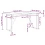 Mesa de comedor marco O madera maciza pino acero 160x80x75,5 cm by , Kitchen and dining tables - Ref: Foro24-3282743, Price: ...
