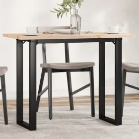 Mesa de comedor marco O madera maciza pino acero 100x50x75,5 cm by , Kitchen and dining tables - Ref: Foro24-3282741, Price: ...