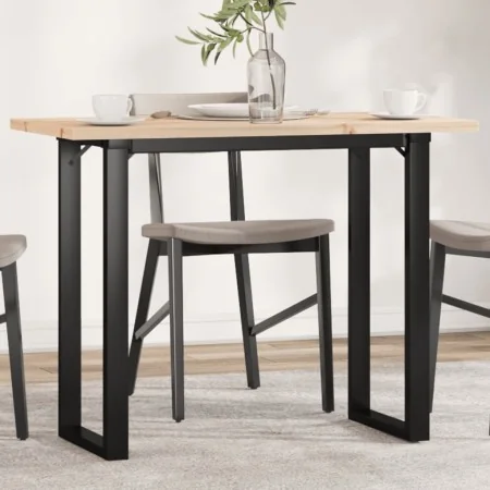 Mesa de comedor marco O madera maciza pino acero 100x50x75,5 cm de , Mesas de cocina y de comedor - Ref: Foro24-3282741, Prec...