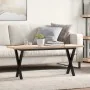 Mesa de centro marco X madera maciza pino y acero 110x40x45,5cm de , Mesas de cocina y de comedor - Ref: Foro24-3282755, Prec...