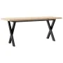 Mesa de centro marco X madera maciza pino y acero 110x40x45,5cm de , Mesas de cocina y de comedor - Ref: Foro24-3282755, Prec...