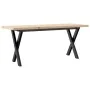 Mesa de centro marco X madera maciza pino y acero 110x40x45,5cm de , Mesas de cocina y de comedor - Ref: Foro24-3282755, Prec...