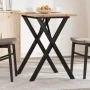 Mesa de comedor marco X madera maciza pino y acero 80x50x75,5cm by , Kitchen and dining tables - Ref: Foro24-3282760, Price: ...