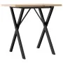 Mesa de comedor marco X madera maciza pino y acero 80x50x75,5cm by , Kitchen and dining tables - Ref: Foro24-3282760, Price: ...