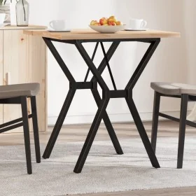 Mesa de comedor marco Y madera maciza pino y acero 70x70x75,5cm de , Mesas de cocina y de comedor - Ref: Foro24-3282781, Prec...