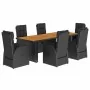 Set de comedor de jardín 7 pzas y cojines ratán sintético negro von , Gartensets - Ref: Foro24-3277629, Preis: 1,00 €, Rabatt: %