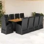 Set de comedor jardín 11 pzas con cojines ratán sintético negro by , Garden sets - Ref: Foro24-3277636, Price: 1,00 €, Discou...