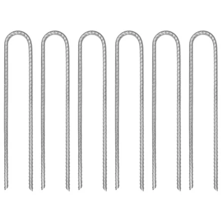 Clavijas de tienda forma U 6 uds acero galvanizado 30 cm Ø7 mm by , Tent Accessories - Ref: Foro24-4009345, Price: 17,00 €, D...