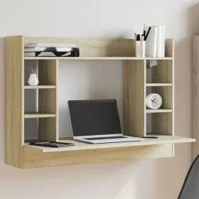 Escritorio de pared madera ingeniería roble Sonoma 105x48x75 cm von , Schreibtische - Ref: Foro24-847970, Preis: 80,25 €, Rab...