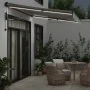 Toldo retráctil automático luz LED antracita blanco 350x250 cm by , Awnings - Ref: Foro24-3310229, Price: 493,66 €, Discount: %