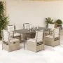 Set comedor de jardín 7 pzas con cojines ratán sintético beige by , Garden sets - Ref: Foro24-3263018, Price: 869,12 €, Disco...