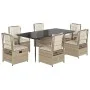 Set comedor de jardín 7 pzas con cojines ratán sintético beige by , Garden sets - Ref: Foro24-3263018, Price: 869,12 €, Disco...