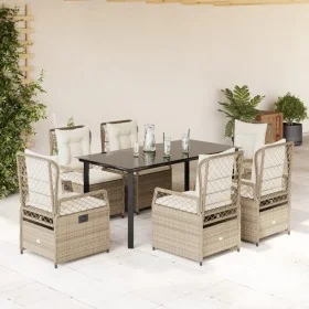 Set comedor de jardín 7 pzas con cojines ratán sintético beige by , Garden sets - Ref: Foro24-3263024, Price: 775,54 €, Disco...