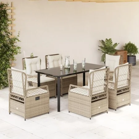 Set comedor de jardín 7 pzas con cojines ratán sintético beige von , Gartensets - Ref: Foro24-3263024, Preis: 775,54 €, Rabat...