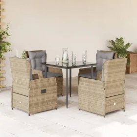 Set comedor de jardín 5 pzas con cojines ratán sintético beige by , Garden sets - Ref: Foro24-3262869, Price: 525,38 €, Disco...