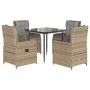 Set comedor de jardín 5 pzas con cojines ratán sintético beige von , Gartensets - Ref: Foro24-3262869, Preis: 525,38 €, Rabat...