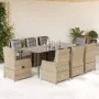 Set comedor de jardín 9 pzas con cojines ratán sintético beige von , Gartensets - Ref: Foro24-3262874, Preis: 1,00 €, Rabatt: %