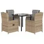Set comedor de jardín 5 pzas con cojines ratán sintético beige by , Garden sets - Ref: Foro24-3262876, Price: 487,27 €, Disco...