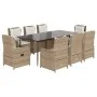 Set comedor de jardín 9 pzas con cojines ratán sintético beige von , Gartensets - Ref: Foro24-3262888, Preis: 1,00 €, Rabatt: %