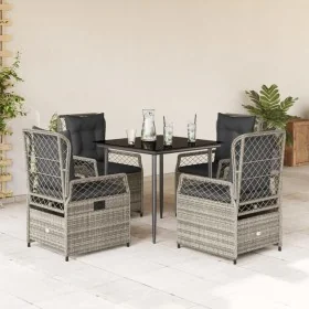 Set comedor de jardín 5 piezas con cojines ratán sintético gris by , Garden sets - Ref: Foro24-3262986, Price: 478,14 €, Disc...