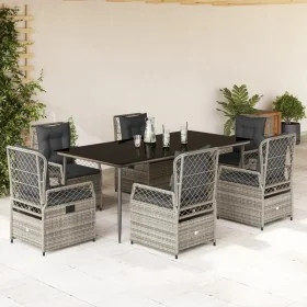 Set comedor jardín 7 pzas y cojines ratán sintético gris von , Gartensets - Ref: Foro24-3262990, Preis: 813,85 €, Rabatt: %