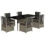 Set comedor jardín 7 pzas y cojines ratán sintético gris by , Garden sets - Ref: Foro24-3262990, Price: 817,74 €, Discount: %
