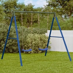 Estructura columpio exterior y 4 ganchos para colgar acero azul by , Accessories for swings and play structures - Ref: Foro24...