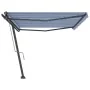 Toldo de pie automático azul y blanco 500x300 cm by , Awnings - Ref: Foro24-3069786, Price: 576,35 €, Discount: %