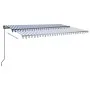 Toldo de pie automático azul y blanco 500x300 cm by , Awnings - Ref: Foro24-3069786, Price: 576,35 €, Discount: %