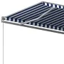 Toldo de pie automático azul y blanco 500x300 cm by , Awnings - Ref: Foro24-3069786, Price: 576,35 €, Discount: %