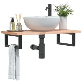 Soportes estante de lavabo 2 uds rectangular acero negro by , Supports and crossbars - Ref: Foro24-4007270, Price: 32,19 €, D...