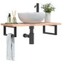 Soportes estante de lavabo 2 uds rectangular acero negro by , Supports and crossbars - Ref: Foro24-4007270, Price: 32,19 €, D...