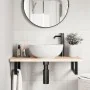 Soportes estante de lavabo 2 uds rectangular acero negro by , Supports and crossbars - Ref: Foro24-4007270, Price: 32,19 €, D...