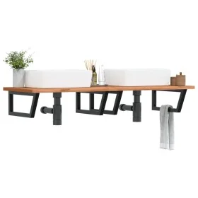Soportes estante de lavabo 2 unidades trapecio acero negro by , Supports and crossbars - Ref: Foro24-4007287, Price: 36,91 €,...