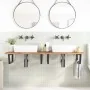 Soportes estante de lavabo 2 unidades trapecio acero negro de , Soportes y travesaños - Ref: Foro24-4007287, Precio: 36,88 €,...