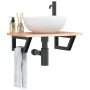 Estante de lavabo de pared de acero y madera maciza de roble by , bathroom vanities - Ref: Foro24-3302563, Price: 73,45 €, Di...