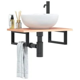 Estante de lavabo de pared de acero y madera maciza de roble von , Badezimmerwaschtische - Ref: Foro24-3302561, Preis: 72,35 ...