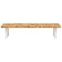 Estante de lavabo de pared de acero y madera maciza de roble de , Tocadores de baño - Ref: Foro24-3302336, Precio: 83,15 €, D...
