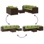 Set muebles de jardín 6 piezas y cojines ratán sintético marrón de , Conjuntos de jardín - Ref: Foro24-3308102, Precio: 407,3...