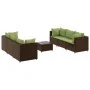 Set muebles de jardín 7 piezas y cojines ratán sintético marrón von , Gartensets - Ref: Foro24-3308030, Preis: 478,87 €, Raba...