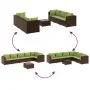 Set muebles de jardín 7 piezas y cojines ratán sintético marrón von , Gartensets - Ref: Foro24-3308030, Preis: 478,87 €, Raba...