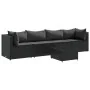 Set de muebles de jardín 5 pzas y cojines ratán sintético negro von , Gartensets - Ref: Foro24-3308011, Preis: 385,03 €, Raba...