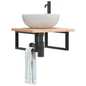 Soportes estante de lavabo 2 uds rectangular acero negro by , Supports and crossbars - Ref: Foro24-4007272, Price: 43,14 €, D...