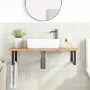 Estante de lavabo de pared de acero y madera maciza de roble de , Tocadores de baño - Ref: Foro24-3302397, Precio: 123,92 €, ...