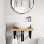 Estante de lavabo de pared de acero y madera maciza de roble de , Tocadores de baño - Ref: Foro24-3302395, Precio: 92,35 €, D...