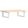 Estante de lavabo de pared de acero y madera maciza de roble de , Tocadores de baño - Ref: Foro24-3302540, Precio: 60,15 €, D...