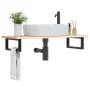 Estante de lavabo de pared de acero y madera maciza de roble by , bathroom vanities - Ref: Foro24-3302549, Price: 81,80 €, Di...