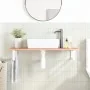 Estante de lavabo de pared de acero y madera maciza de roble de , Tocadores de baño - Ref: Foro24-3302568, Precio: 89,56 €, D...