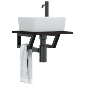 Estante de lavabo de pared de acero y madera maciza de roble by , bathroom vanities - Ref: Foro24-3302575, Price: 60,83 €, Di...